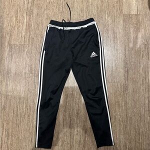 Adidas Black and White Sweatpants with Tapered Fit